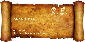 Reha Erik névjegykártya